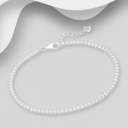 Bratara Tennis din argint Sterling  925 cu diamante simulate [3]
