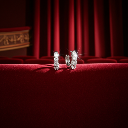 Cercei  Cerc mic din argint Sterling 925 cu diamante simulate [1]