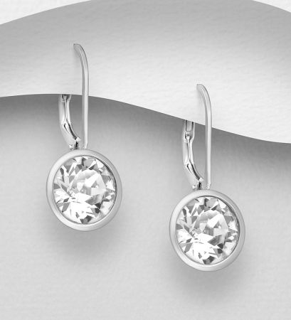 CERCEI ARGINT CU PIETRE - Cercei din argint Sterling 925 cu cristale fine austriece