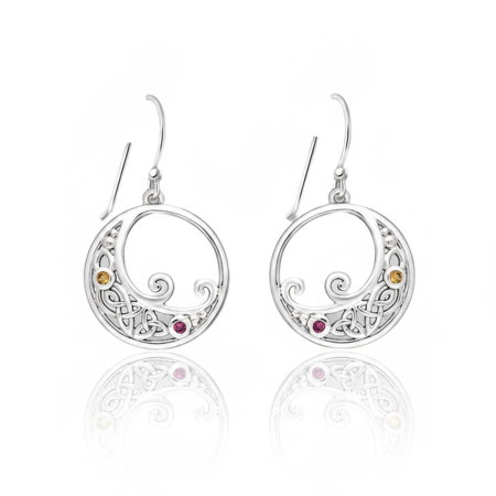 CERCEI ARGINT CU PIETRE - Cercei din argint Sterling 925 stil celtic