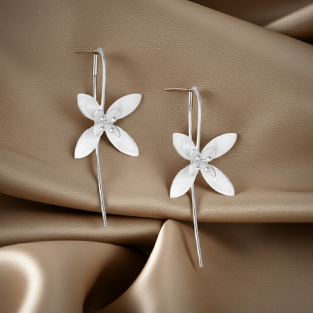 CERCEI ARGINT SIMPLI - Cercei Floare  din argint Sterling