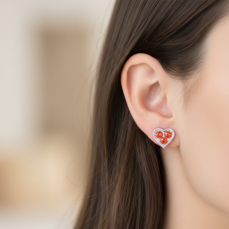 Cercei Inima din argint sterling 925 cu cristale austriece [1]