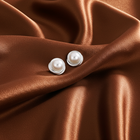 CERCEI ARGINT CU PIETRE - Cercei Push-Back din argint Sterling 925 cu perle de sinteza