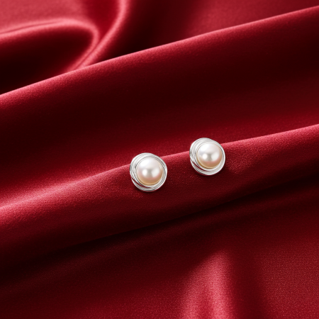 Cercei Push-Back din argint Sterling 925 cu perle de sinteza [2]