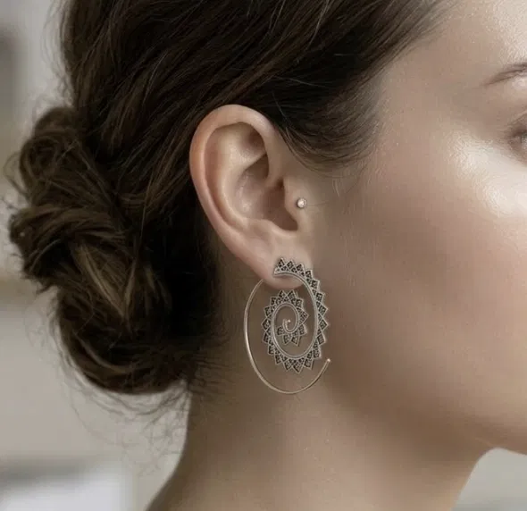 CERCEI ARGINT SIMPLI - Cercei Spirala din argint Sterling 925