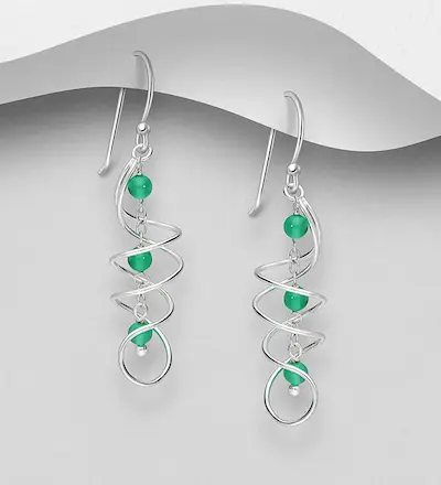 Cercei spiralati din argint Sterling 925 cu diverse pietre semipretioase [1]