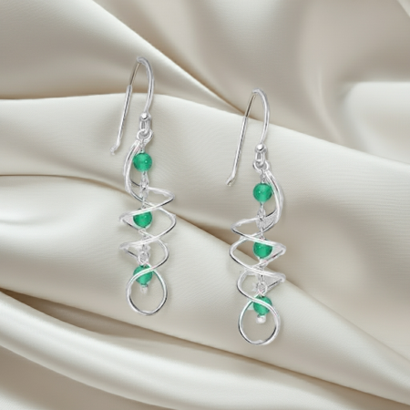 Cercei spiralati din argint Sterling 925 cu diverse pietre semipretioase [4]