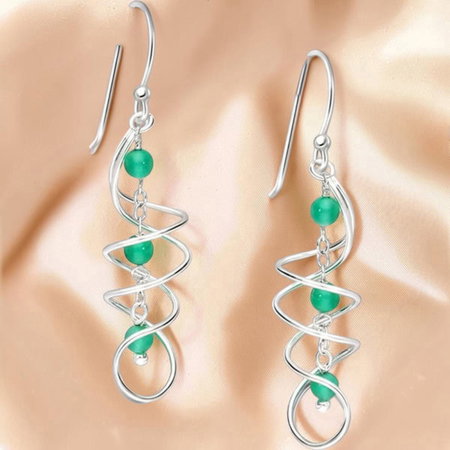 Cercei spiralati din argint Sterling 925 cu diverse pietre semipretioase [12]