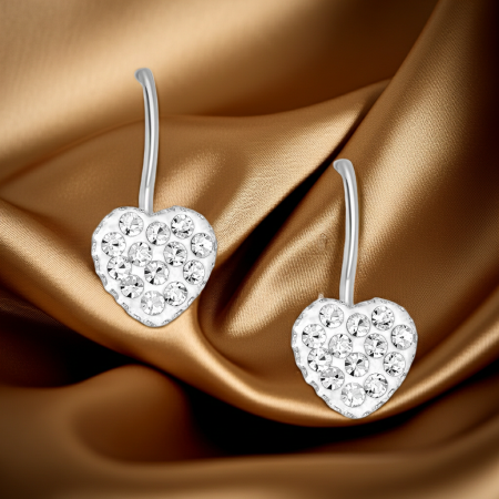 Cercei tip inima din argint Sterling 925 cu cristale de sticla [3]