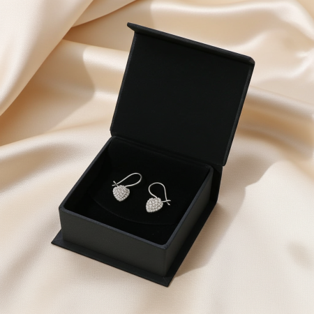 Cercei tip inima din argint Sterling 925 cu cristale de sticla [4]
