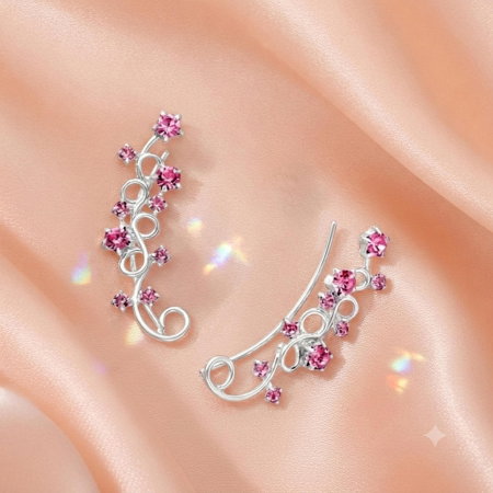 BIJUTERII ARGINT - Cerceii Agrafa din argint Sterling 925 cu cristale din sticla