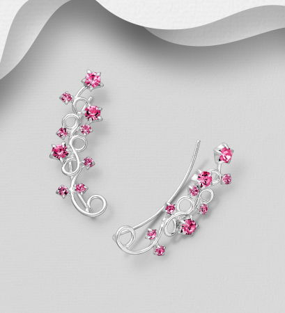 BIJUTERII SI CEASURI - Cerceii Agrafa din argint Sterling 925 cu cristale din sticla