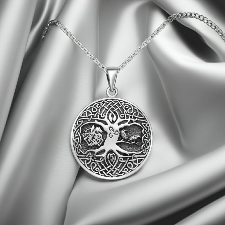 BIJUTERII SI CEASURI - Colier Arborele Vietii din argint sterling 925 model celtic