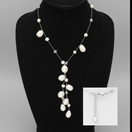 Colier cu margele din sticla si perle de apa dulce [4]