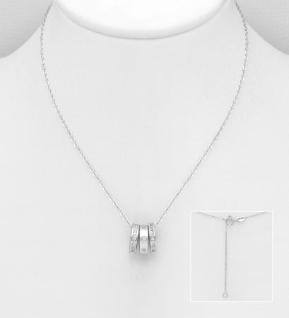 COLIERE - Colier cu Inele din argint Sterling 925 cu diamante simulate