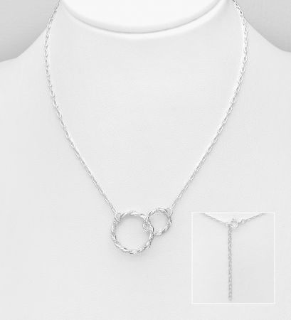 COLIERE - Colier din argint Sterling 925 cu inele impletite