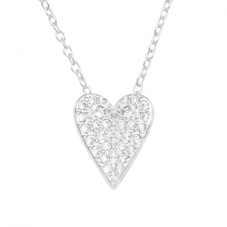 COLIERE - Colier Inima Ascutita din Argint Sterling 925 cu diamante simulate