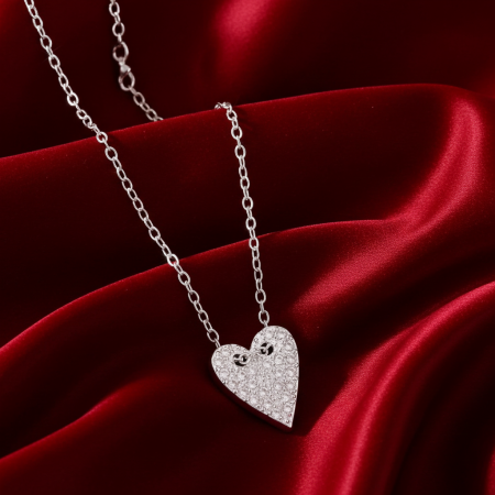 Colier Inima Ascutita din Argint Sterling 925 cu diamante simulate [1]