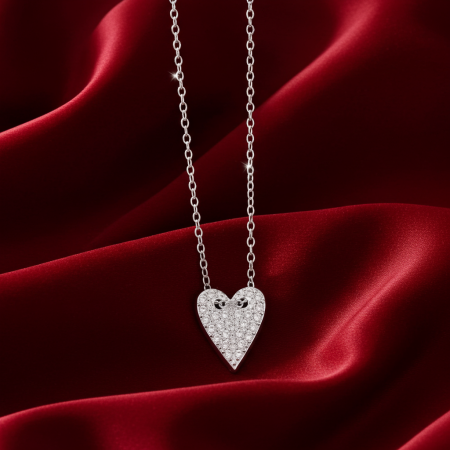 Colier Inima Ascutita din Argint Sterling 925 cu diamante simulate [5]
