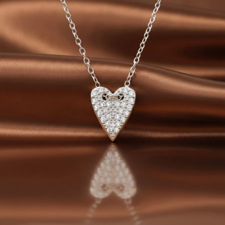 Colier Inima Ascutita din Argint Sterling 925 cu diamante simulate [5]
