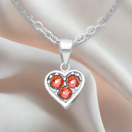 Colier Inima din argint Sterling 925 cu cristale austriece [0]