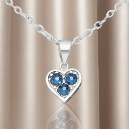 BIJUTERII ARGINT - Colier Inima din argint Sterling 925 cu cristale austriece