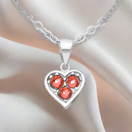 BIJUTERII SI CEASURI - Colier Inima din argint Sterling 925 cu cristale austriece