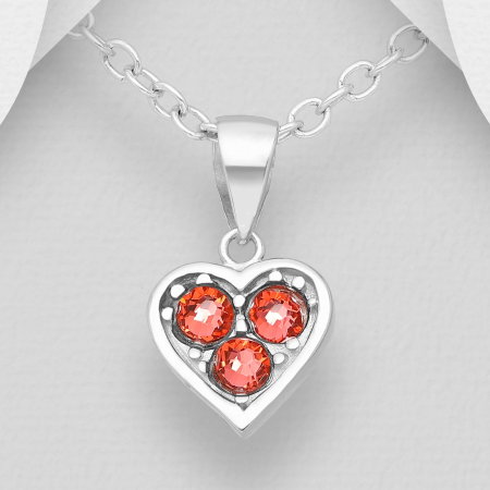 Colier Inima din argint Sterling 925 cu cristale austriece [1]