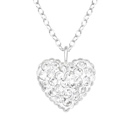 Colier Inima Plina din Argint Sterling 925 cu cristale [2]
