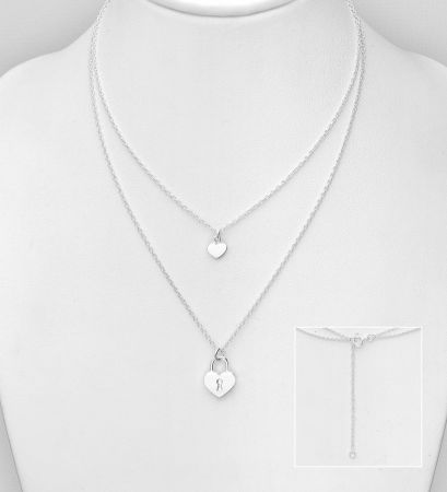 COLIERE - Colier Inimioara Lacatel din argint Sterling 925