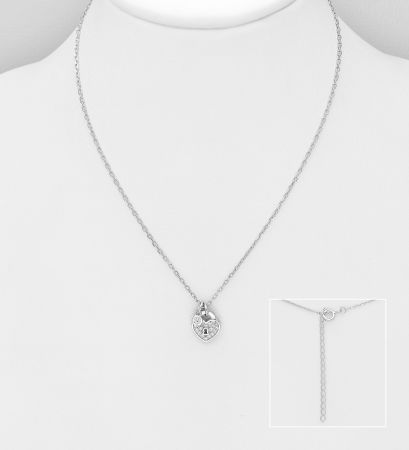 COLIERE ARGINT CU PIETRE - Colier Lacatel din argint Sterling 925 cu diamante simulate