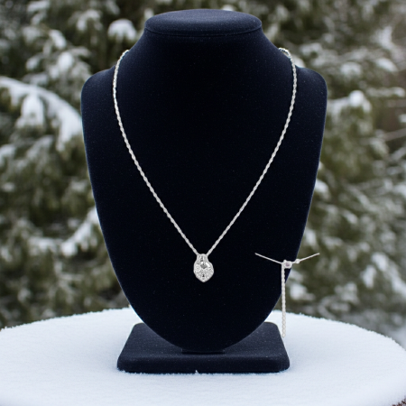 Colier Lacatel din argint Sterling 925 cu diamante simulate [1]