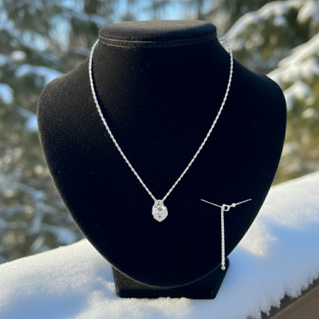 COLIERE ARGINT DAMA - Colier Lacatel din argint Sterling 925 cu diamante simulate