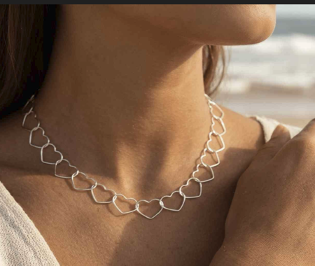 Colier Lant din Inimioare din argint Sterling 925 [0]