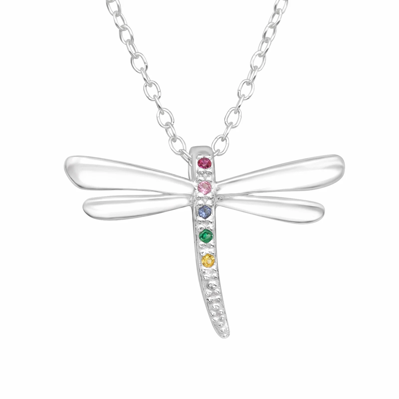 Colier Libelula din Argint Sterling 925 decorat cu pietre colorate [1]