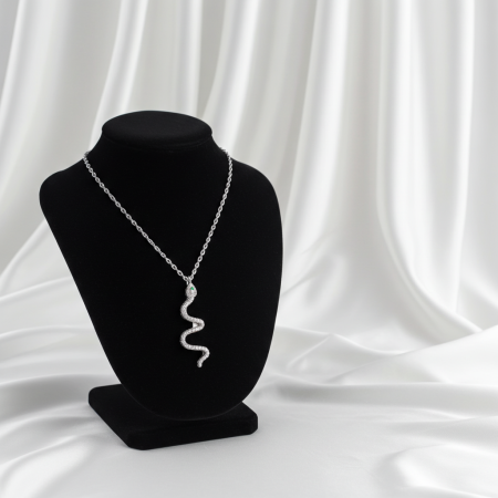 Colier Șarpe, din argint 925, decorat cu diamante simulate CZ [1]