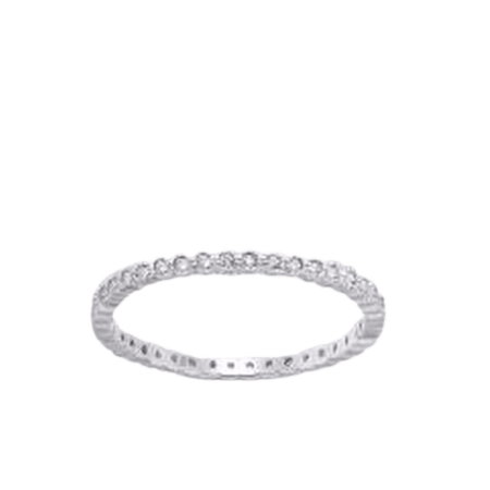 INELE ARGINT CU PIETRE - Inel Banda subtire din argint Sterling 925 cu diamante simulate