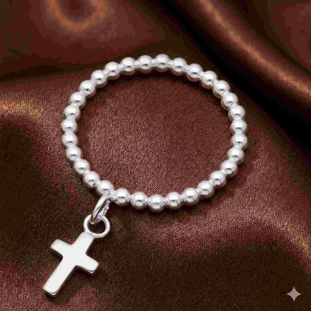 INELE ARGINT SIMPLE - Inel Bile cu cruciulita din argint Sterling 925
