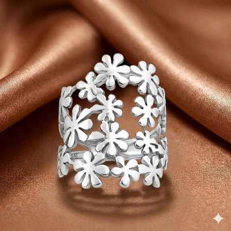 INELE - Inel Camp de Flori din argint Sterling 925