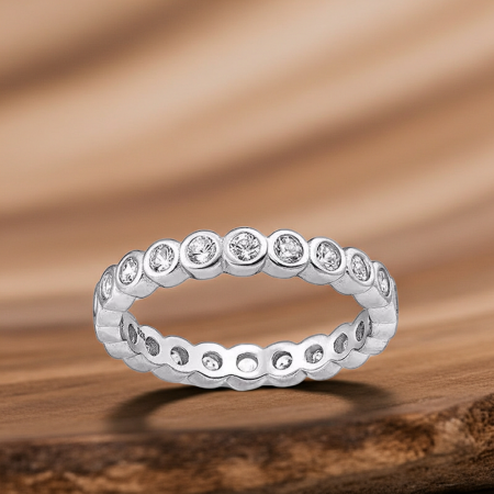 INELE ARGINT DAMA - Inel Cercuri din argint Sterling 925 cu diamante simulate