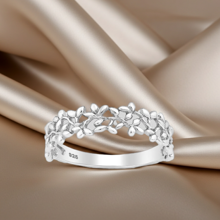INELE ARGINT DAMA - Inel Crenguta de Laur din argint Sterling 925