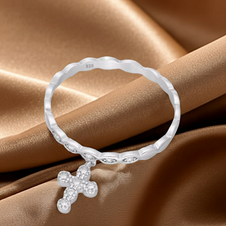 Inel Cruciulita din argint Sterling 925 cu diamante simulate [1]