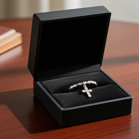 Inel Cruciulita din argint Sterling 925 cu diamante simulate [4]