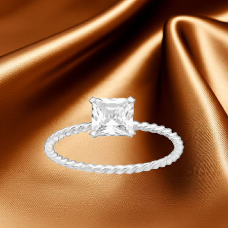 INELE ARGINT DAMA - Inel din argint Sterling 925 cu diamant simulat