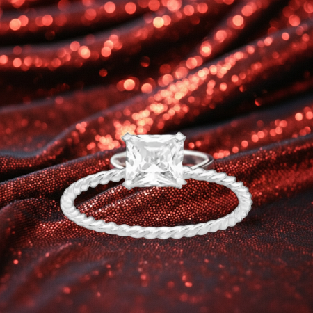 Inel din argint Sterling 925 cu diamant simulat [1]