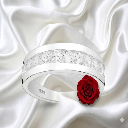 Inel din argint Sterling 925 cu diamante simulate [2]
