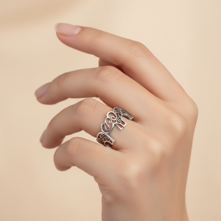 Inel Elefanti din argint Sterling 925 stil oxidat [1]