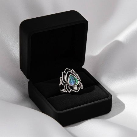 Inel Floare de Lotus din argint Sterling 925 cu sidef [3]