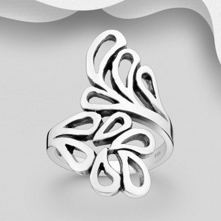 Inel Frunza din argint Sterling 925 stil oxidat [1]