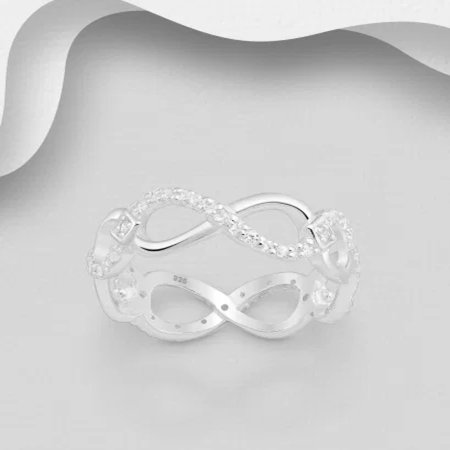 Inel Infinit din argint Sterling 925 cu diamante simulate [1]